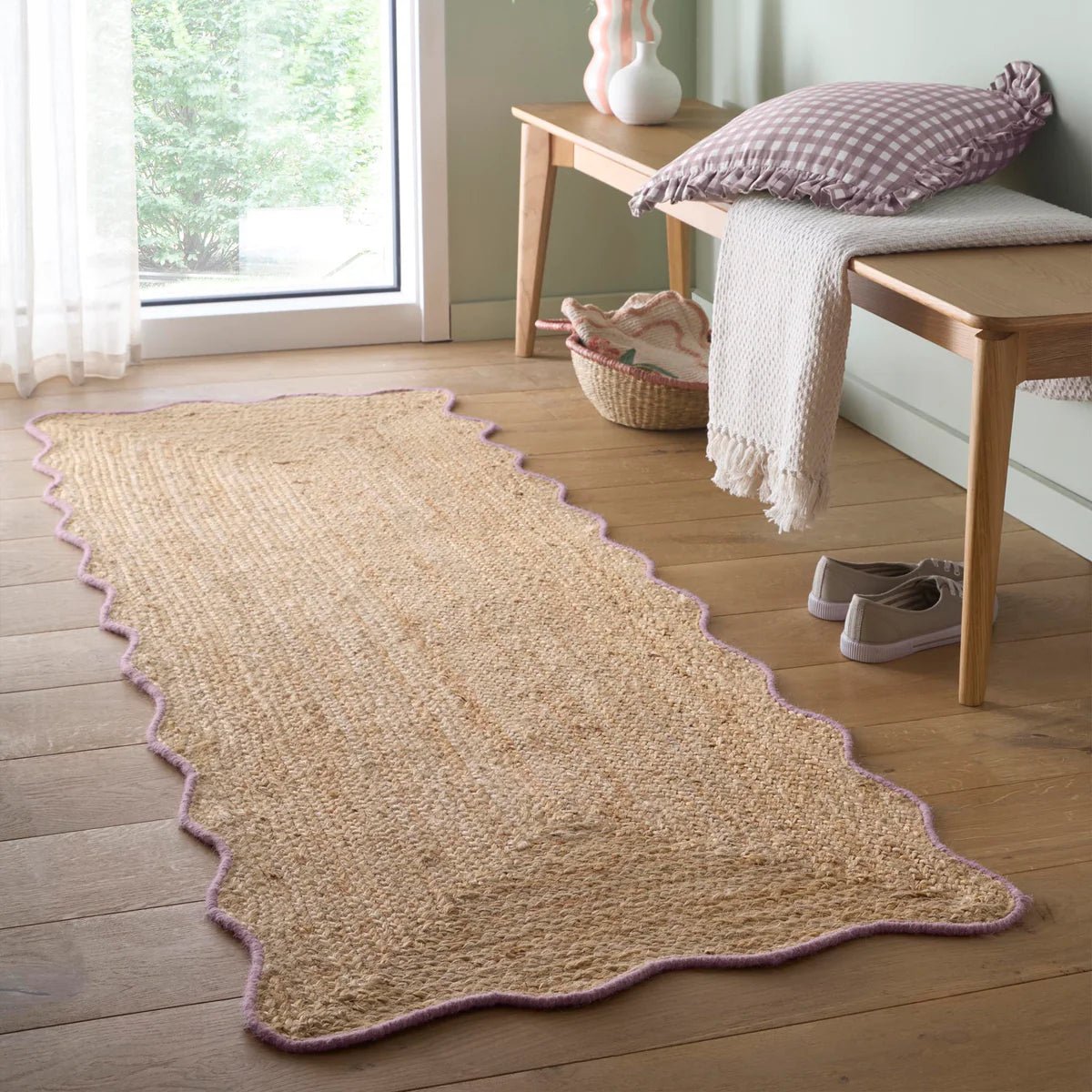 Origins Jute Scalloped Edge Rug, Lilac - Angela Reed -