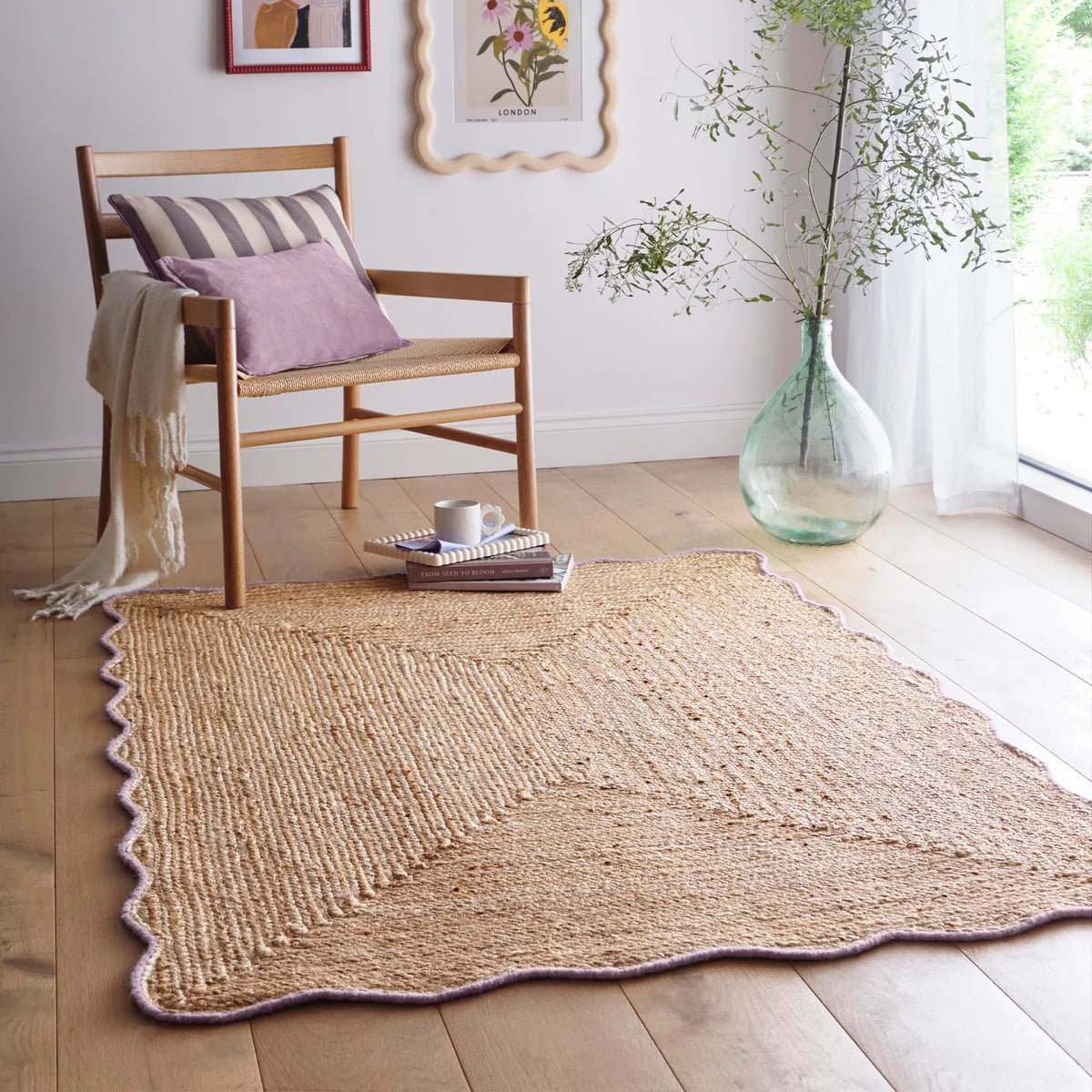 Origins Jute Scalloped Edge Rug, Lilac - Angela Reed -