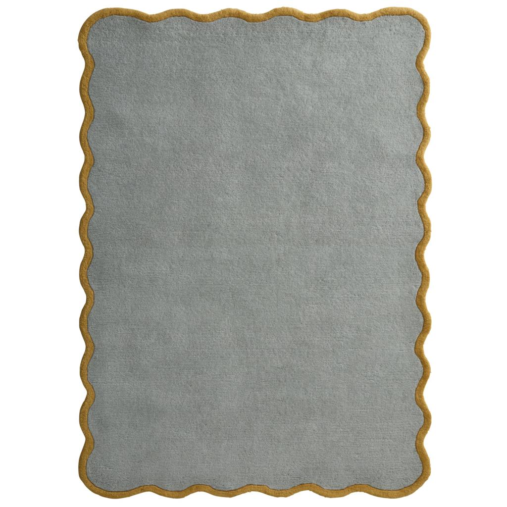 Origins Scalloped Elsie Rug, Duck Egg/Ochre 120 x 170cm,160 x 230cm,200 x 300cm