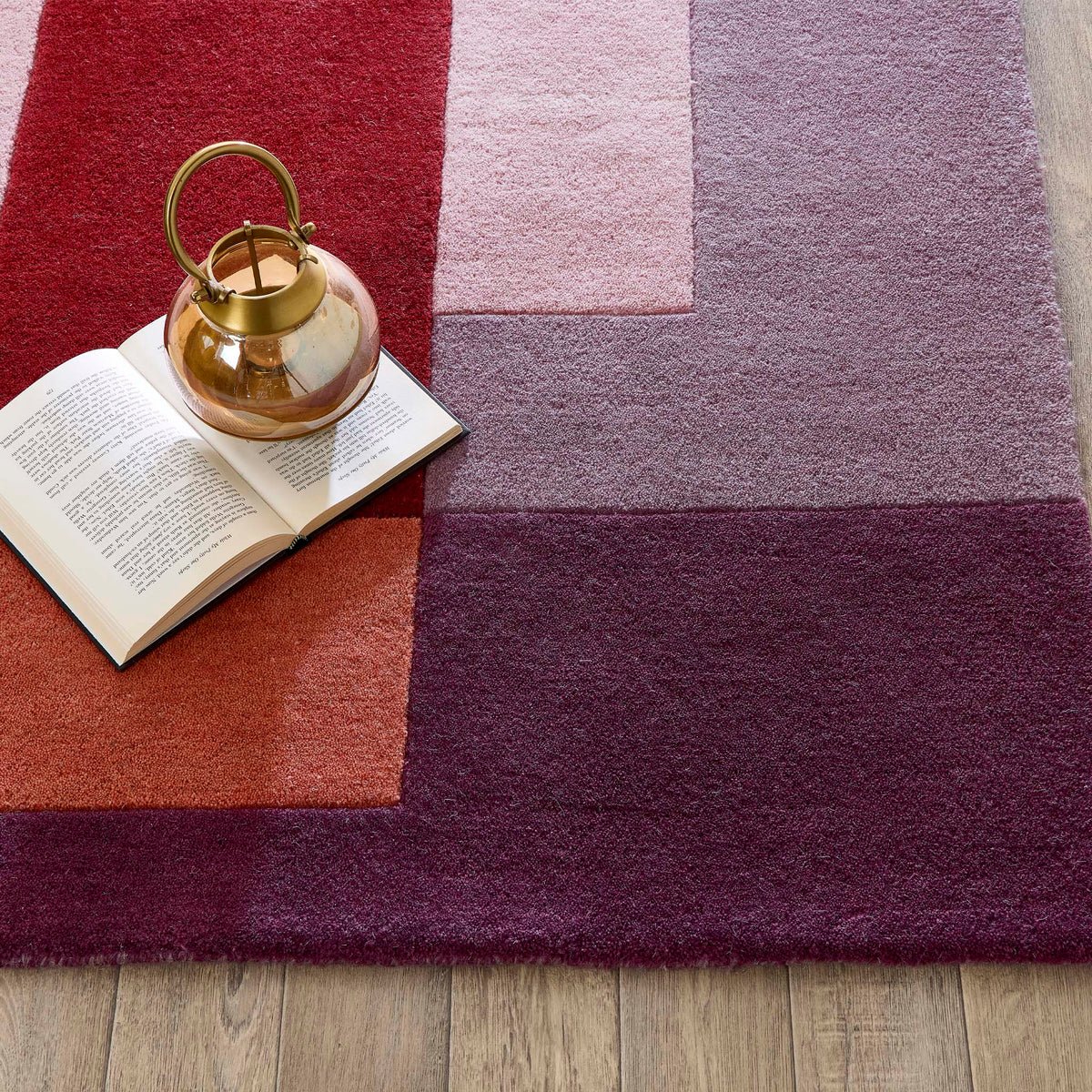 Origins Sienna Block, Berry 120 x 170cm,160 x 230cm,80 x 150cm