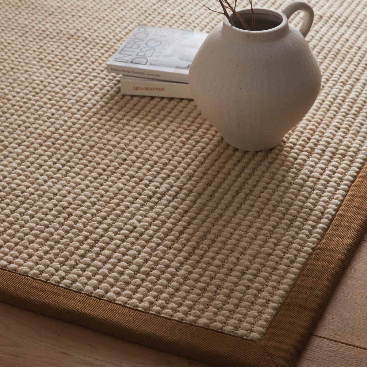 Origins Sisal Boucle Rug with Mocha Border 120 x 170cm,160 x 230cm,80 x 150cm,67 x 200cm runner