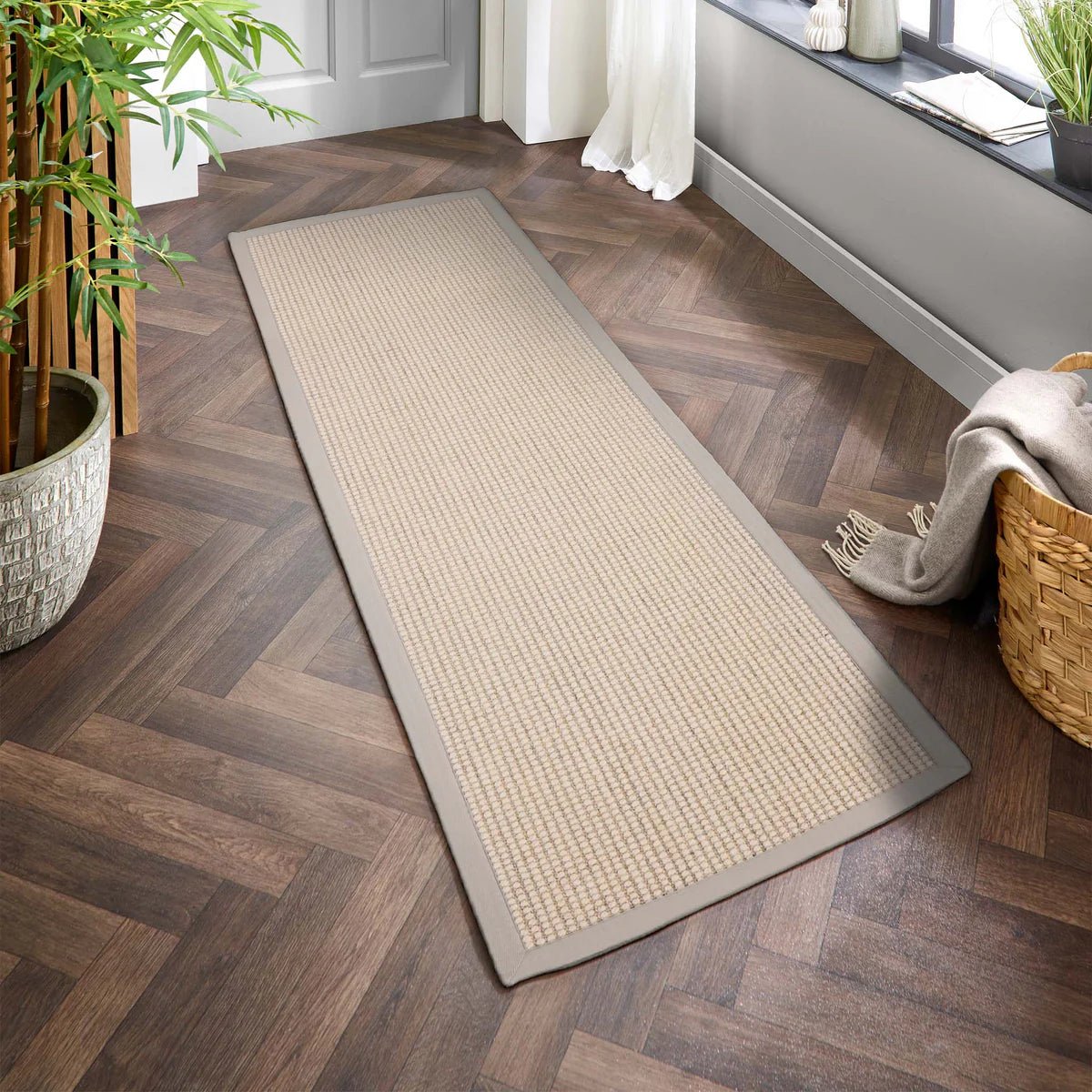 Origins Sisal Boucle Rug with Soft Grey Border 120 x 170cm,160 x 230cm,80 x 150cm,67 x 200cm runner