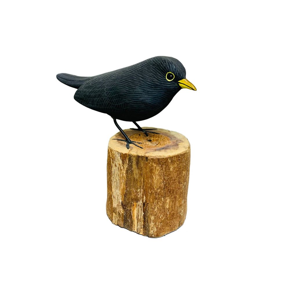 Painted Wooden Blackbird - Angela Reed -