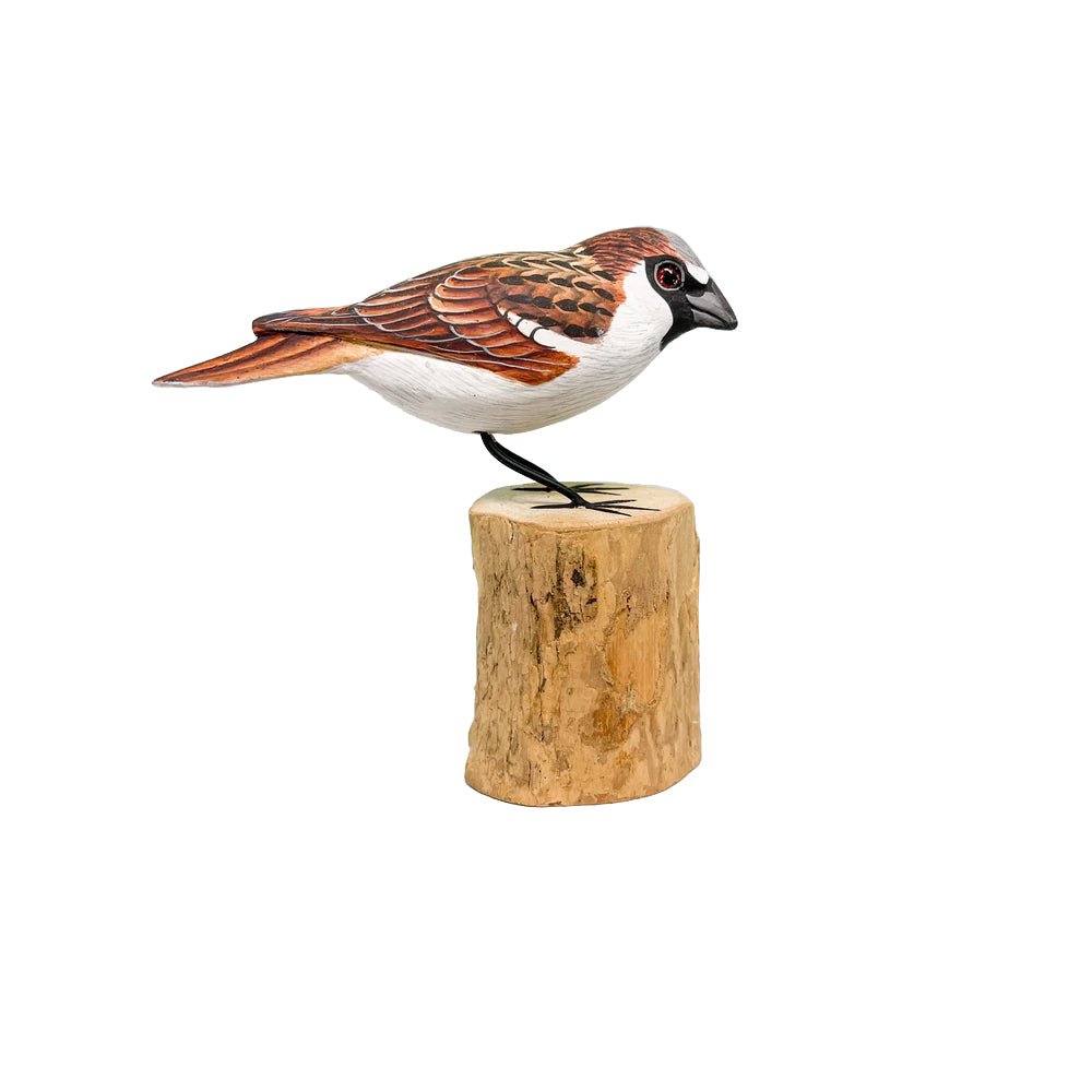 Painted Wooden Sparrow - Angela Reed -