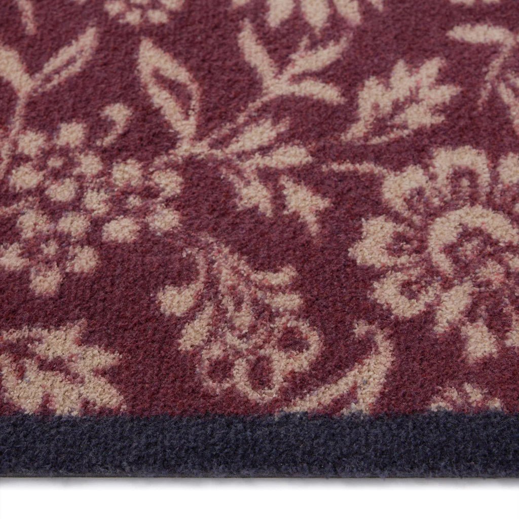 Paisley Floral Burgundy Washable Doormat - Angela Reed -