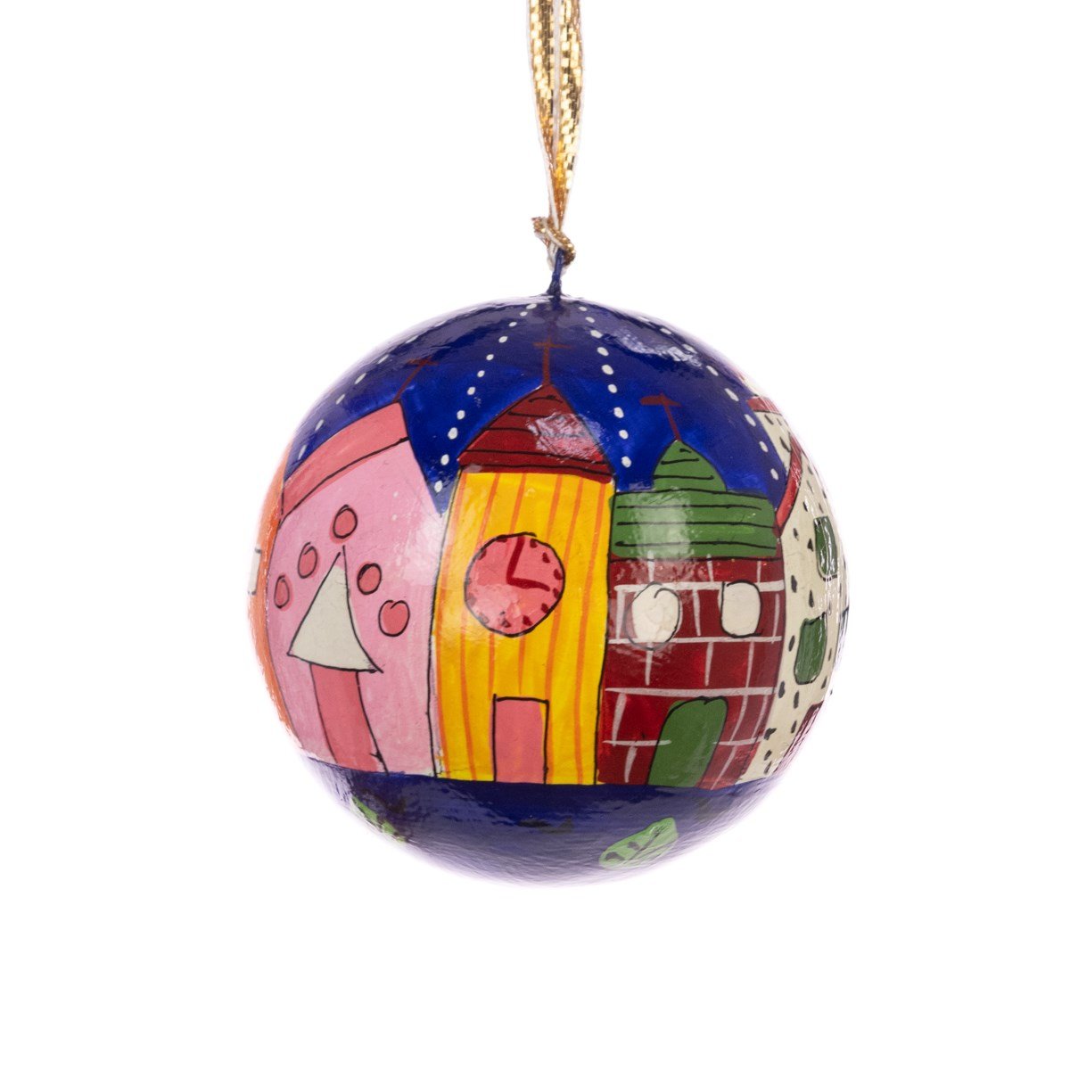 Papier Mache Houses Bauble