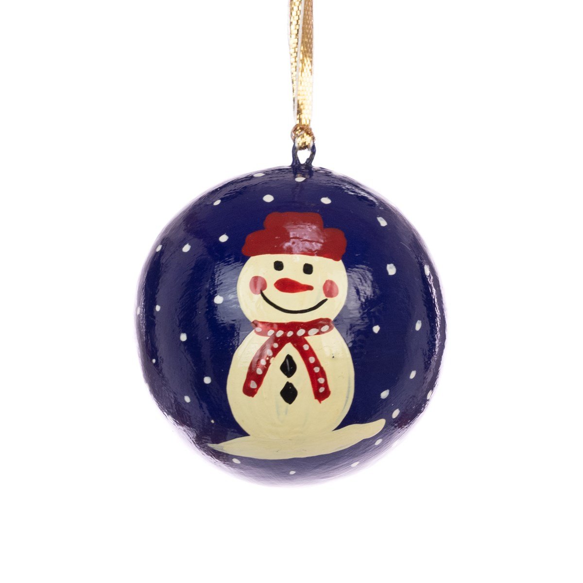 Papier Mache Snowman Bauble