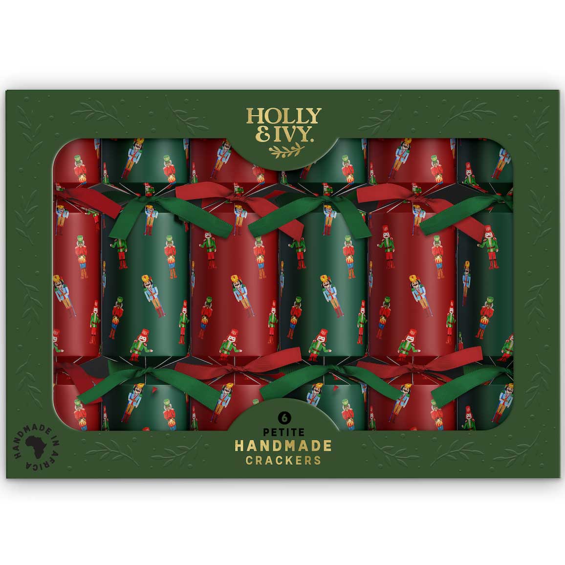 Petite Nutcracker Christmas Crackers, Pack of 6