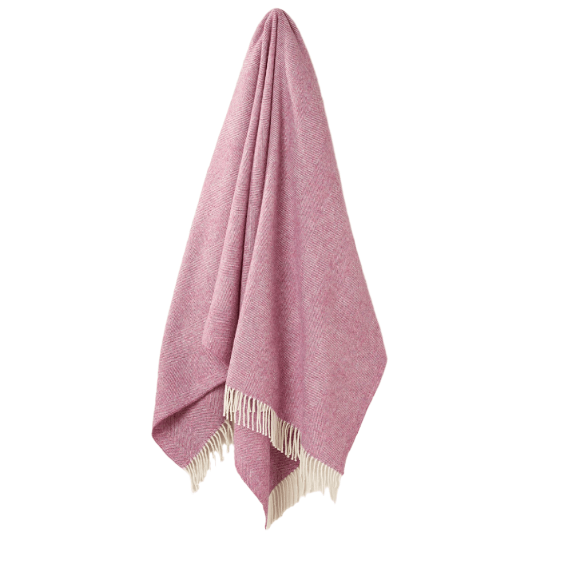 Pink Shetland Herringbone Throw by Bronte