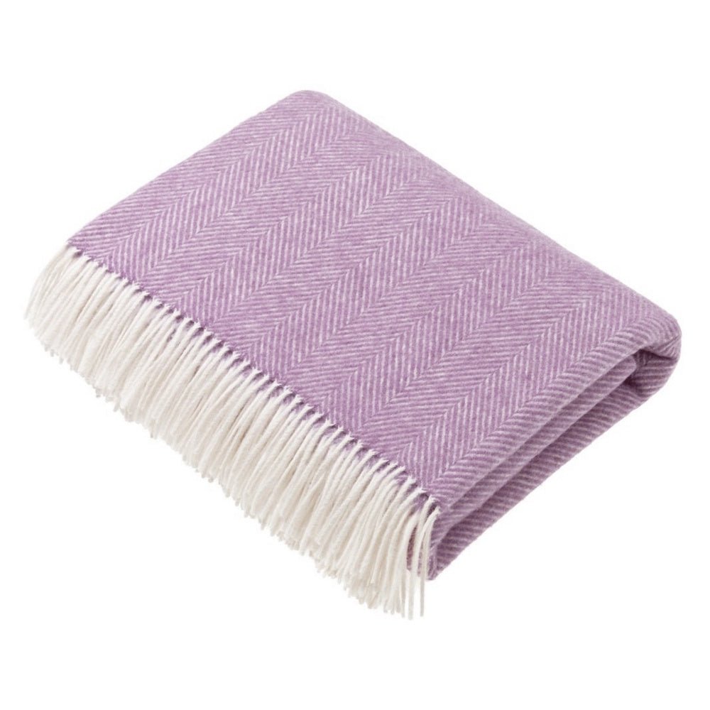 Pink Shetland Herringbone Throw by Bronte