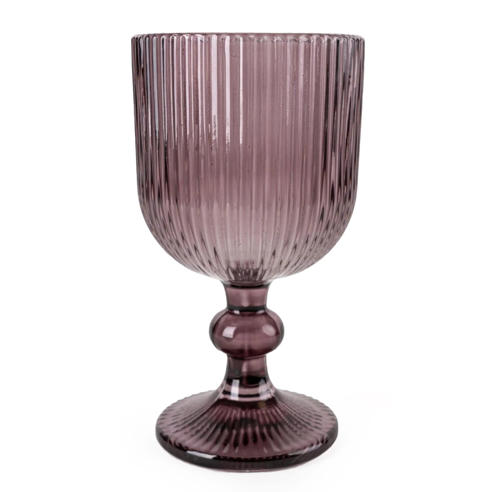 Plum Ribbed Drinking Glass