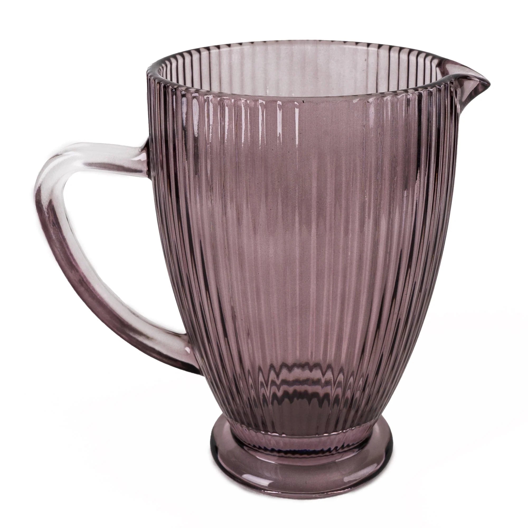 Plum Ribbed Glass Jug