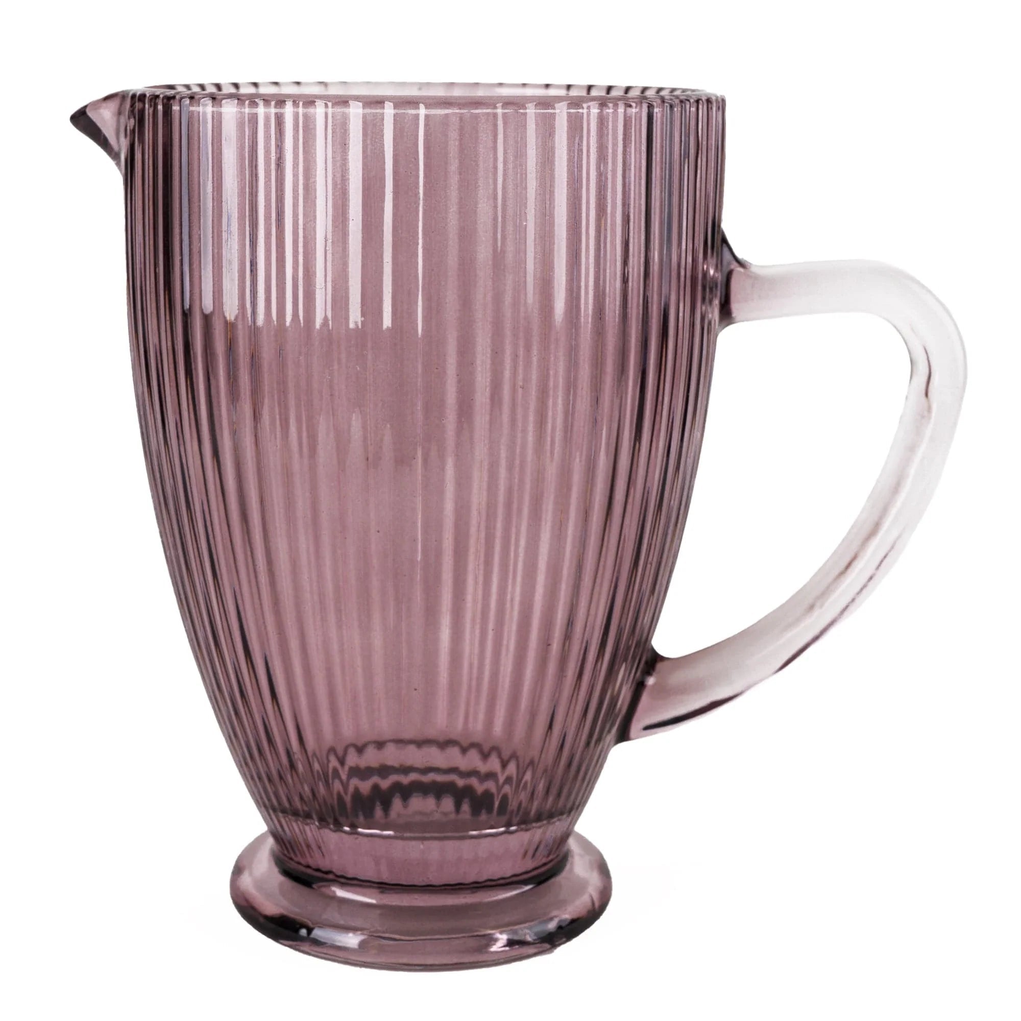 Plum Ribbed Glass Jug