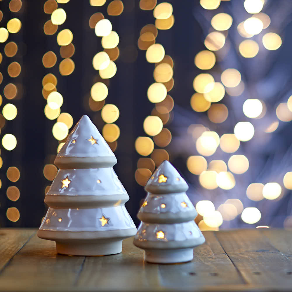 Porcelain LED Tree, Large - Angela Reed - Christmas Decorations