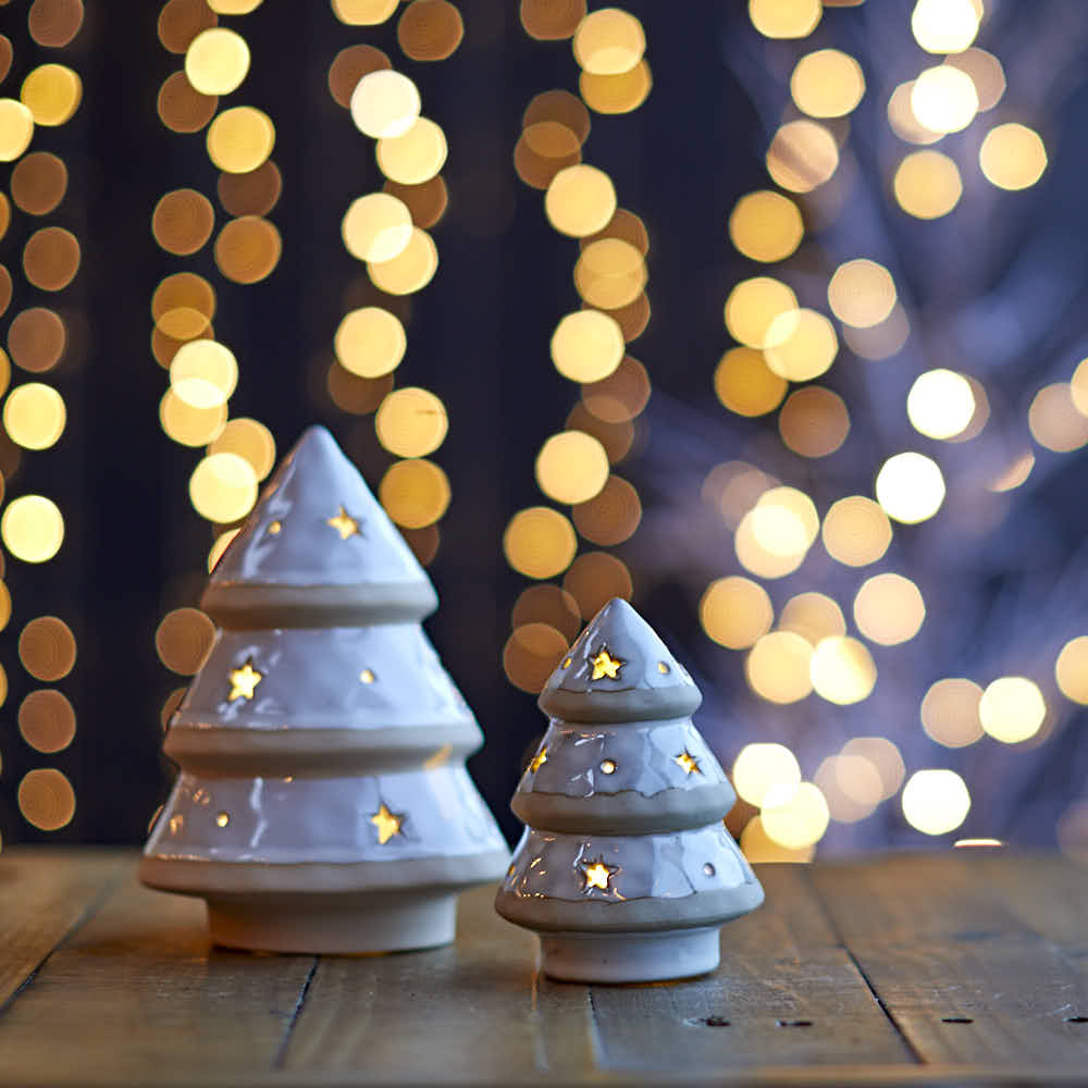 Porcelain LED Tree, Small - Angela Reed - Christmas Decorations