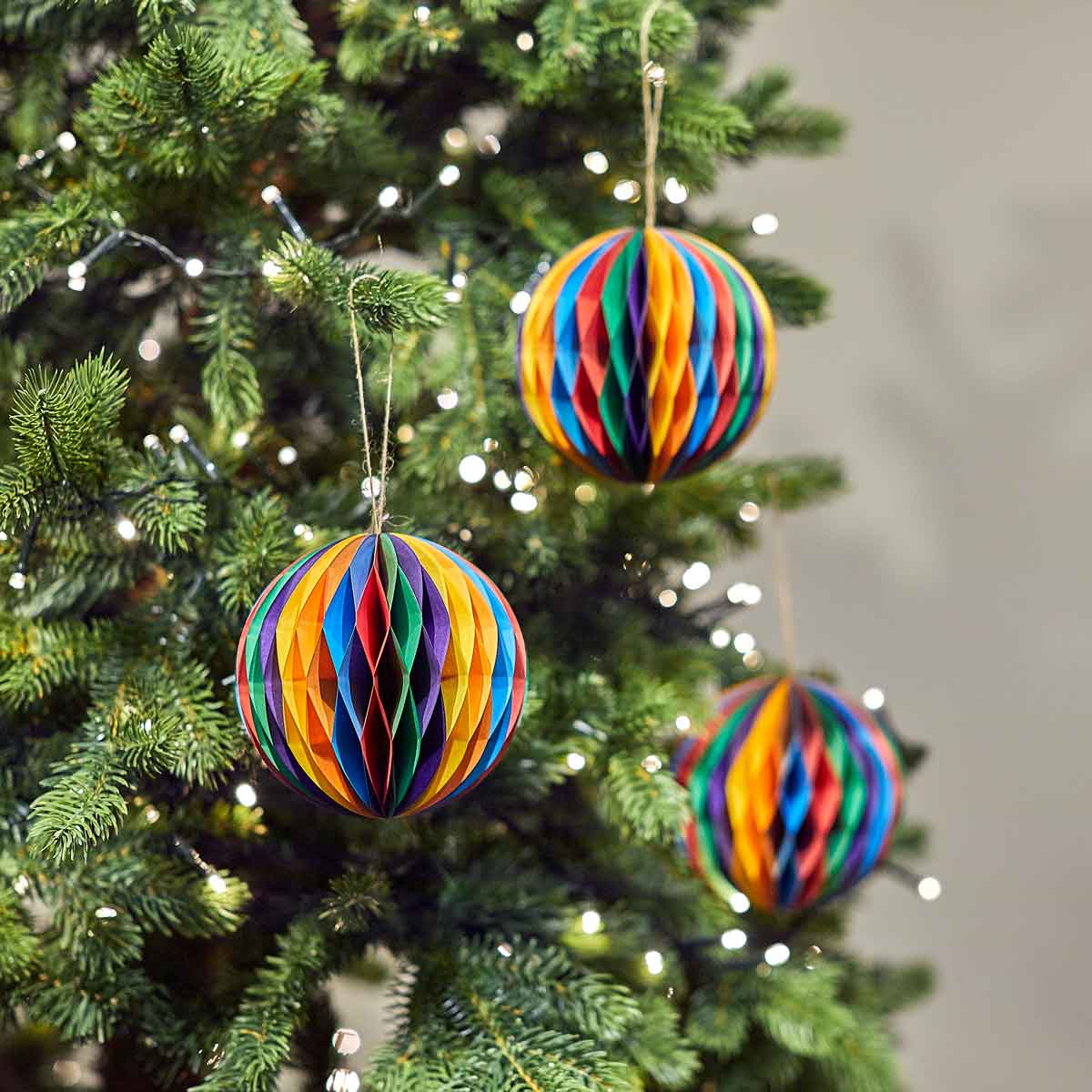 Rainbow Honeycomb Paper Bauble
