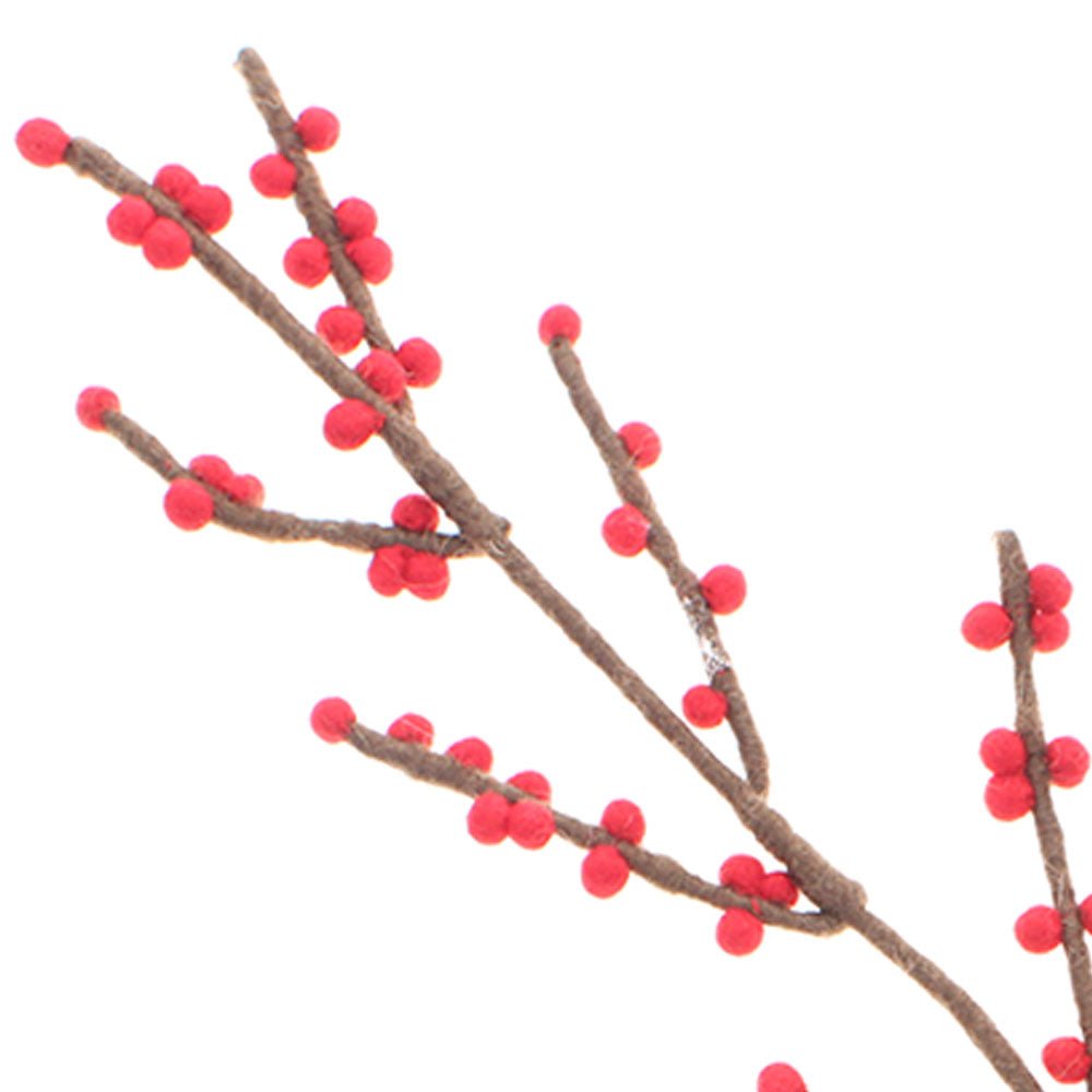 Red Berries Felt Branch