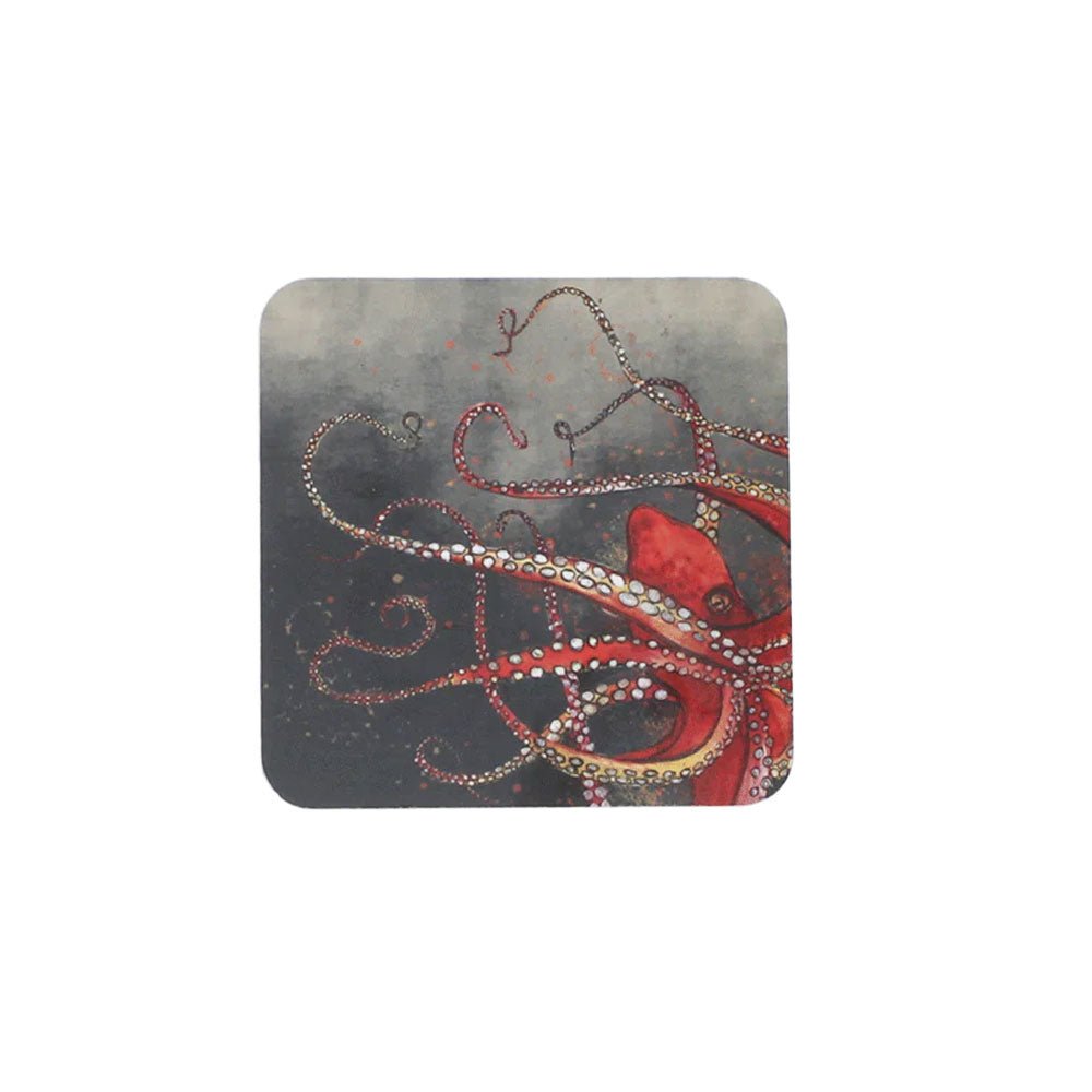 Red Octopus Coasters, Set of 4
