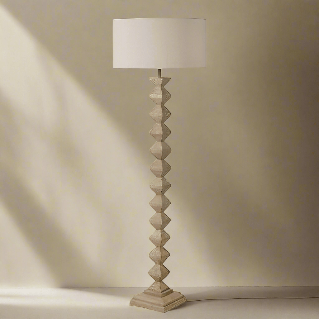Ridged Floor Lamp, Brown