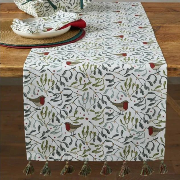 Robin and Mistletoe Table Runner