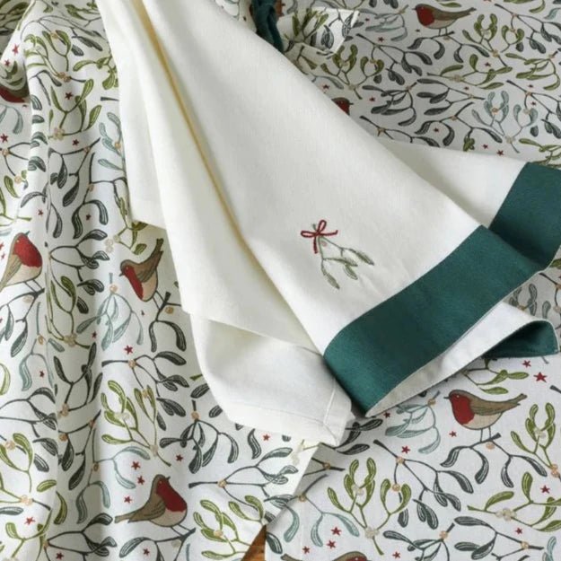 Robin and Mistletoe Tea Towel Set