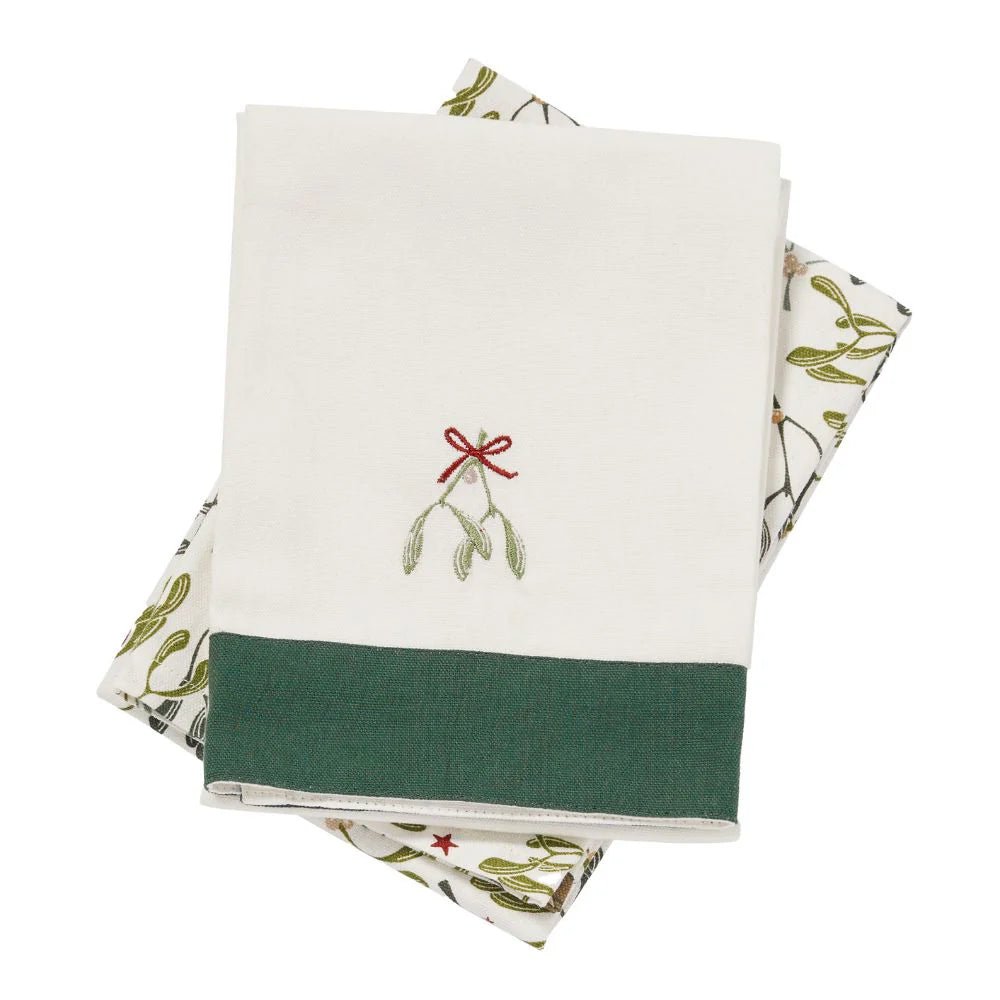 Robin and Mistletoe Tea Towel Set