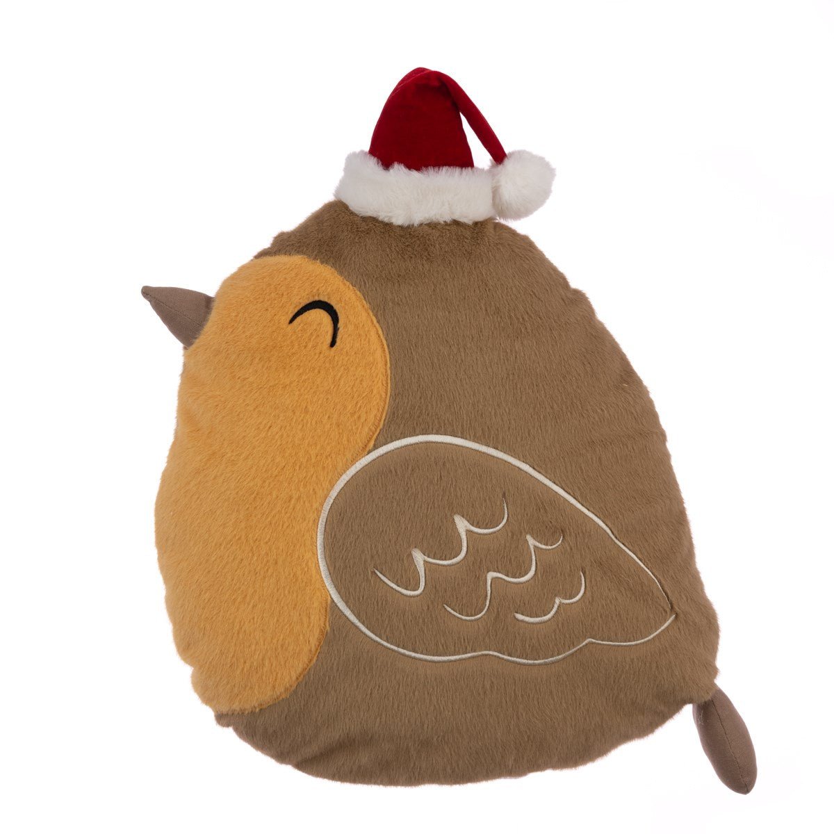 Robin Cushion In Santa Hat
