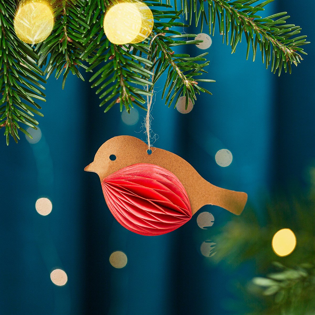 Robin Honeycomb Paper Hanging Decoration