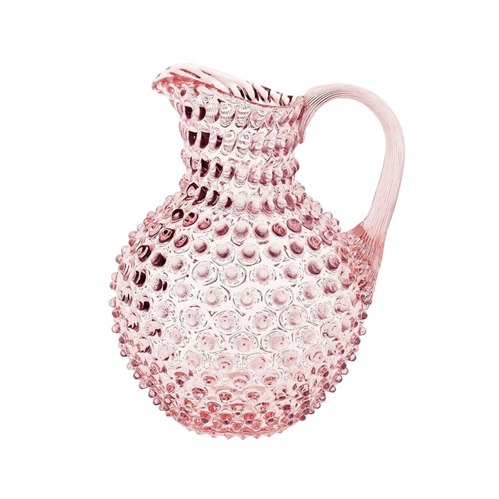 Rose Glass Hobnail Jug