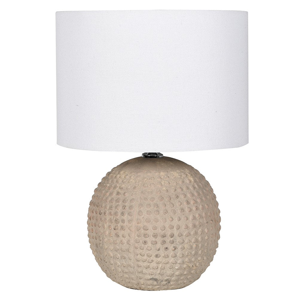 Round Bobble Table Lamp with Linen Shade