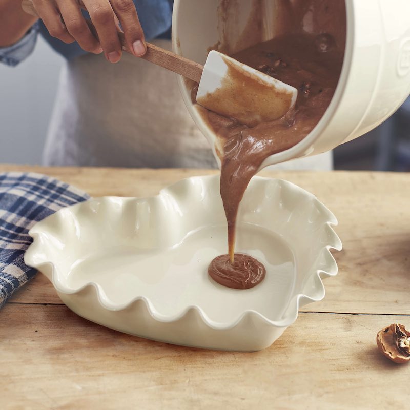 Ruffled Heart Dish, Clay