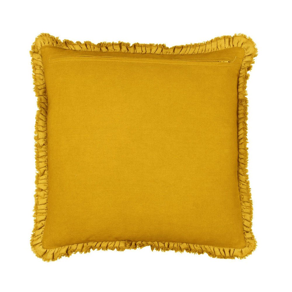 Ruffled Velvet Cushion in Saffron