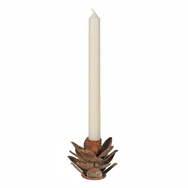 Rust Artichoke Candle Holder