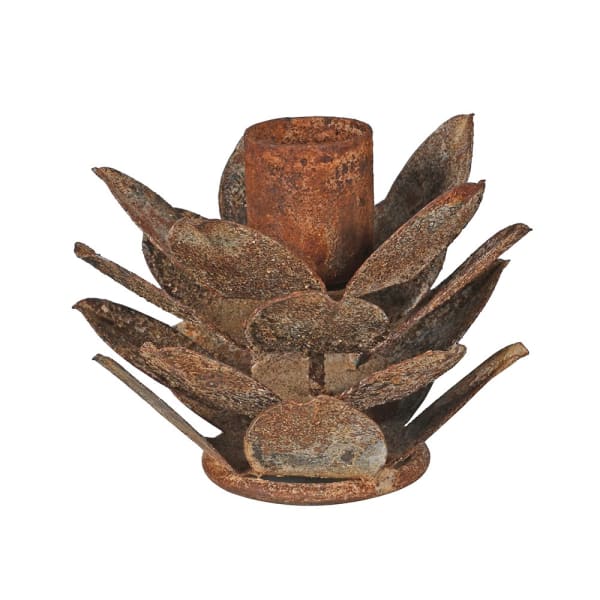 Rust Artichoke Candle Holder