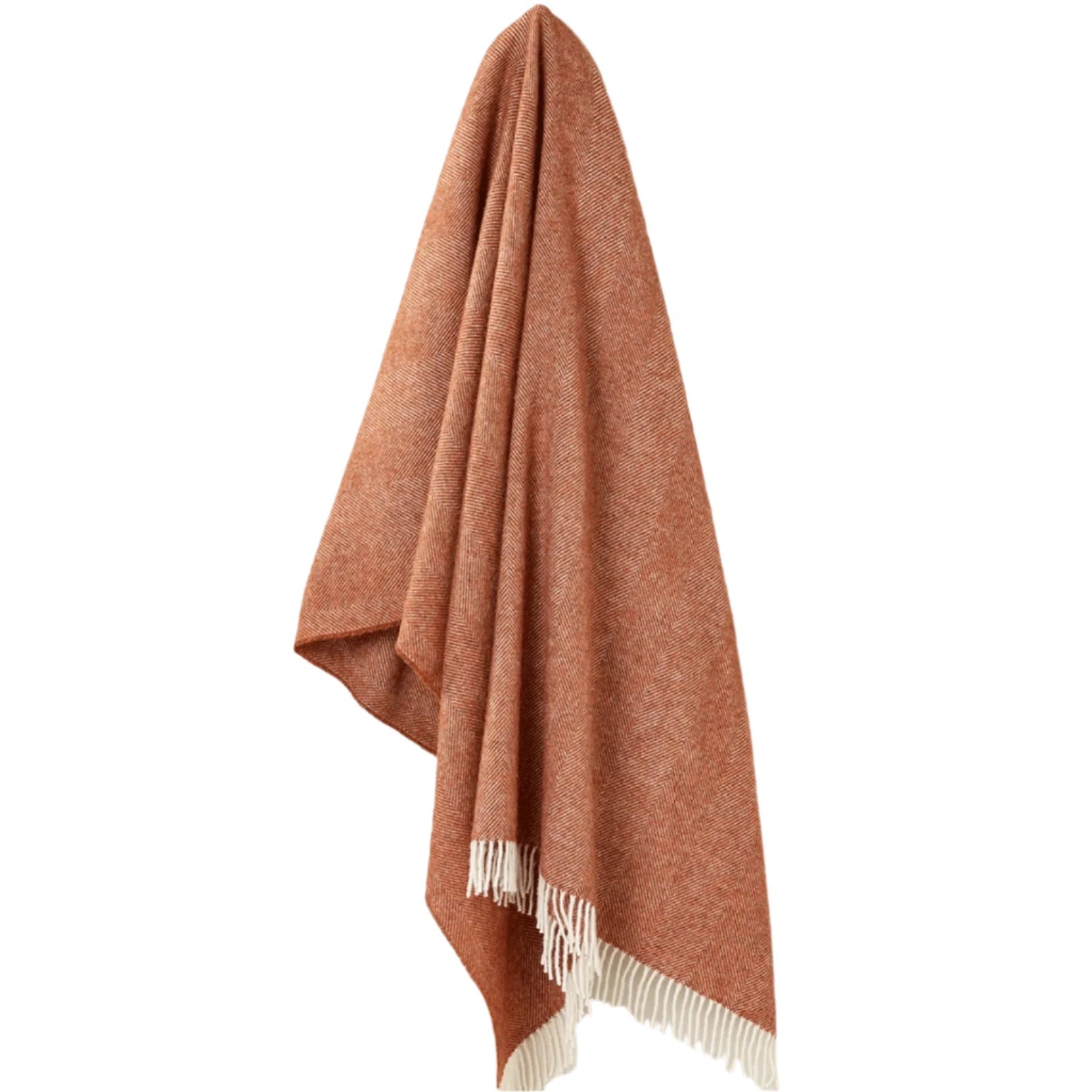 Rust Merino Herringbone Throw by Bronte