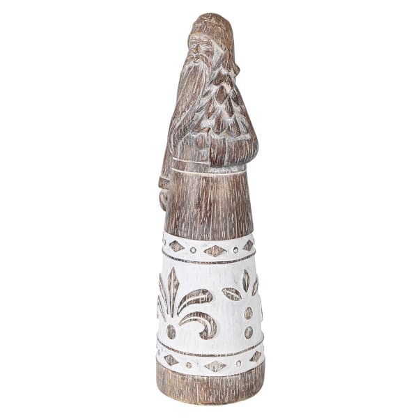 Rustic Painted Santa with Tree