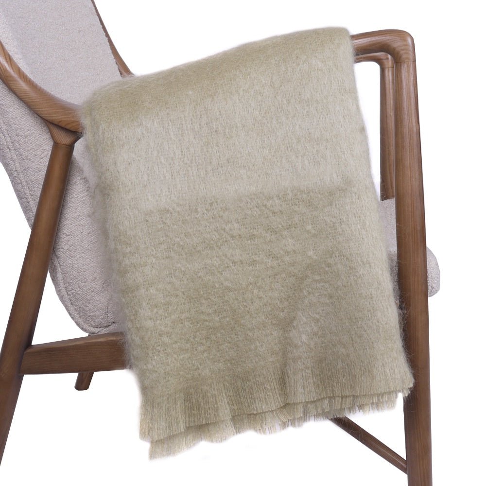 Sage Green Mohair Throw by Bronte