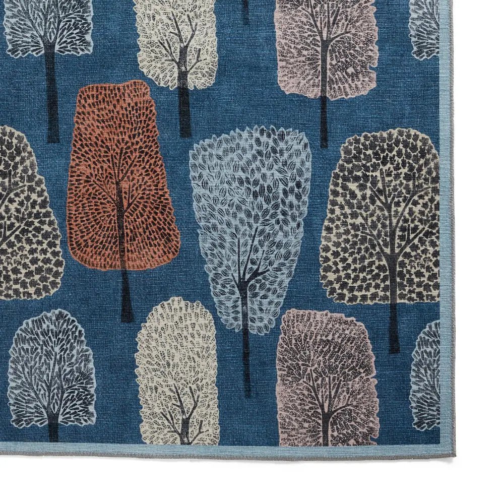 Scion Cedar Washable Rug, Midnight 76 x 150cm,120 x 170cm,152cm circle,152 x 230cm,185 x 290cm,61 x 230cm runner