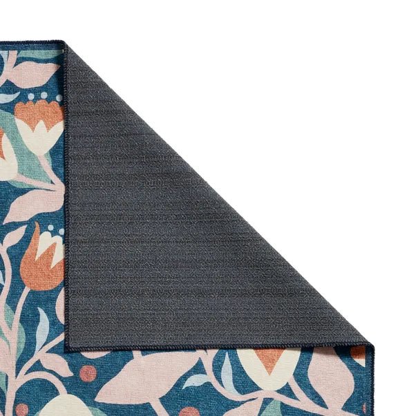 Scion Dancing Daisies Washable Rug, Ink and Blush 76 x 150cm,120 x 170cm,152 x 230cm,185 x 290cm,61 x 230cm runner