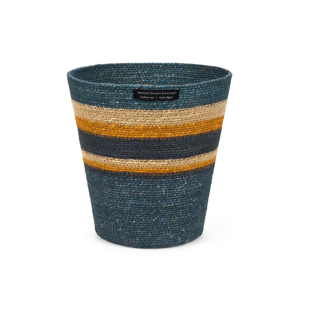 Seagrass Waste Paper Basket Pompadour and Midnight Blue