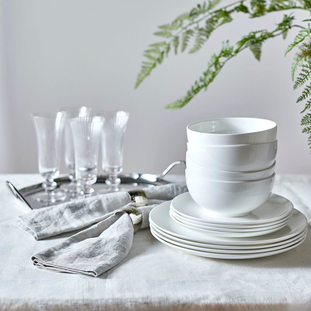 Serendipity Coupe 12 Piece Dinner Set, White
