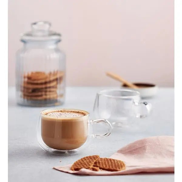 Set of 2 Glass Coffee Mugs Latte Glass Set 325ml,Grand Latte Macchiato Glass Set 320ml,Expresso Glass Set 75ml