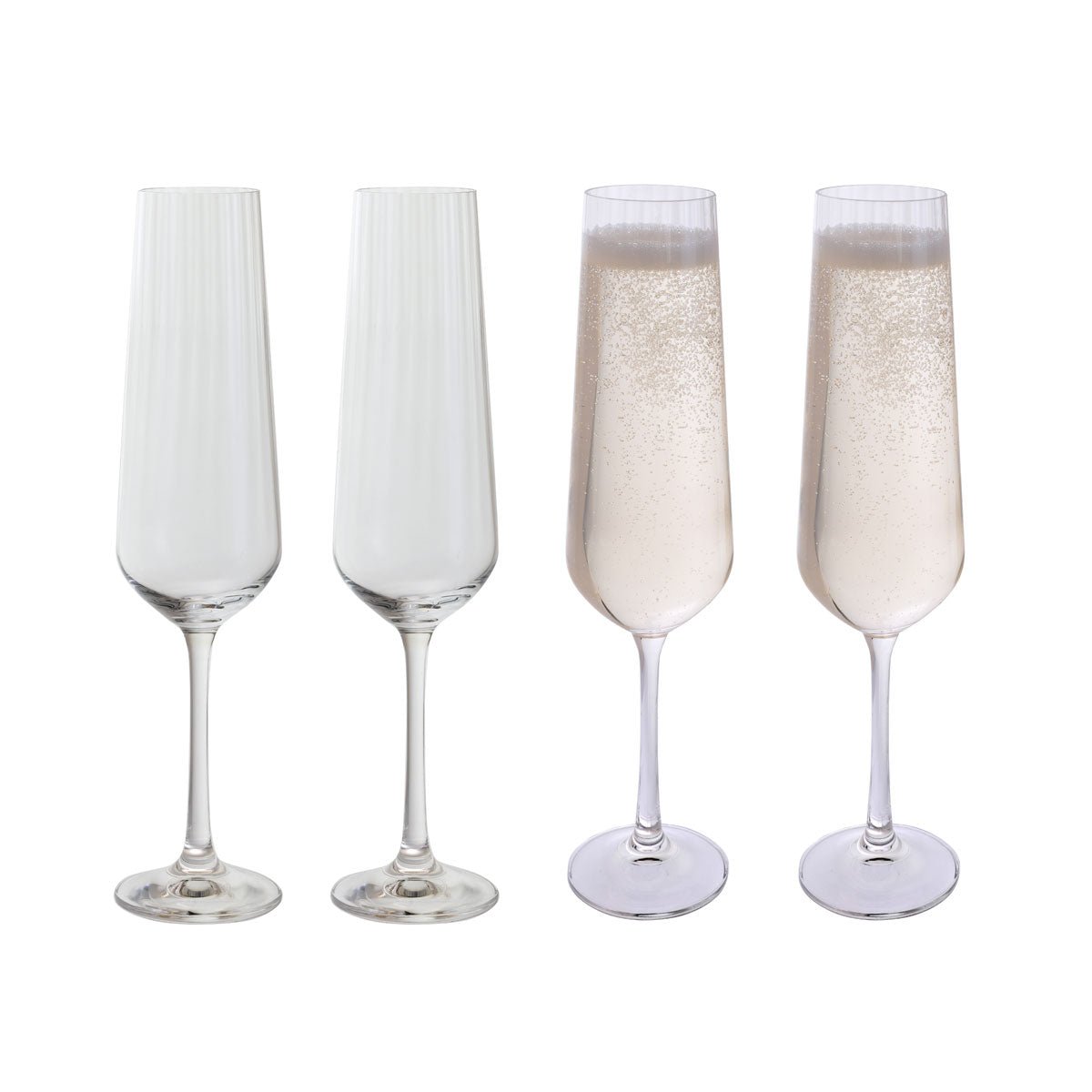 Set of 4 Dartington Cheers! Optic Flutes