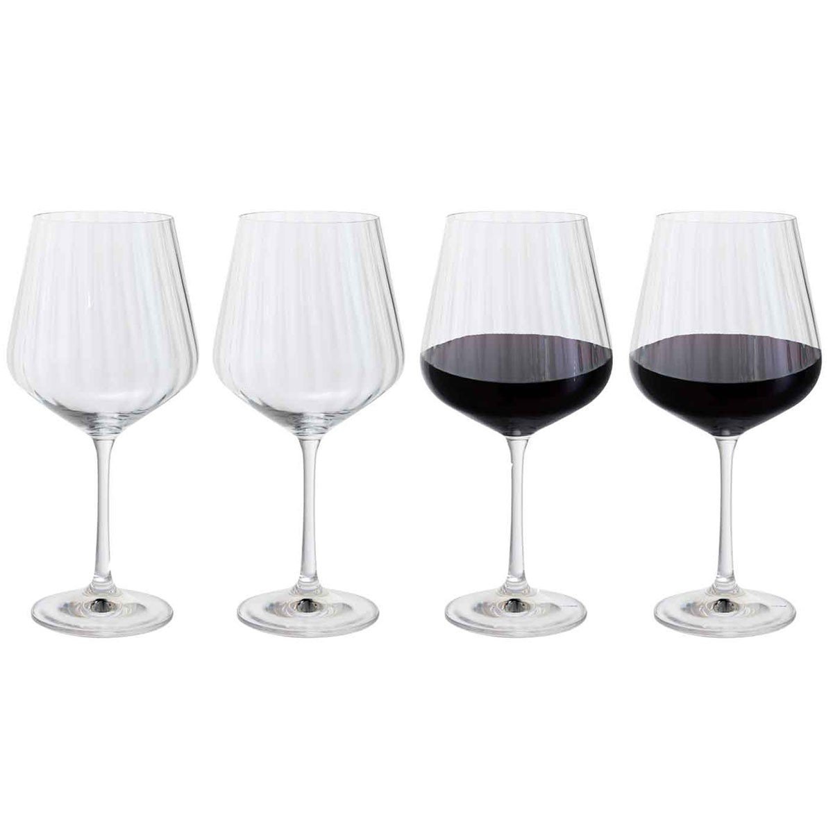 Set of 4 Dartington Cheers! Optic Goblet Wine Glasses
