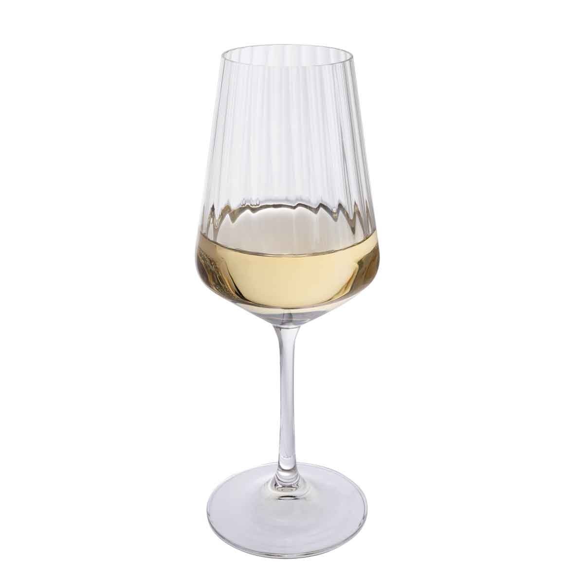 Set of 4 Dartington Cheers! Optic White Wine Glasses