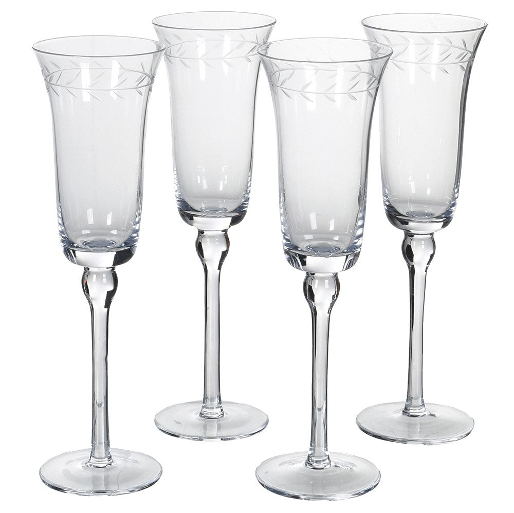Set of 4 Garland Champagne Flutes