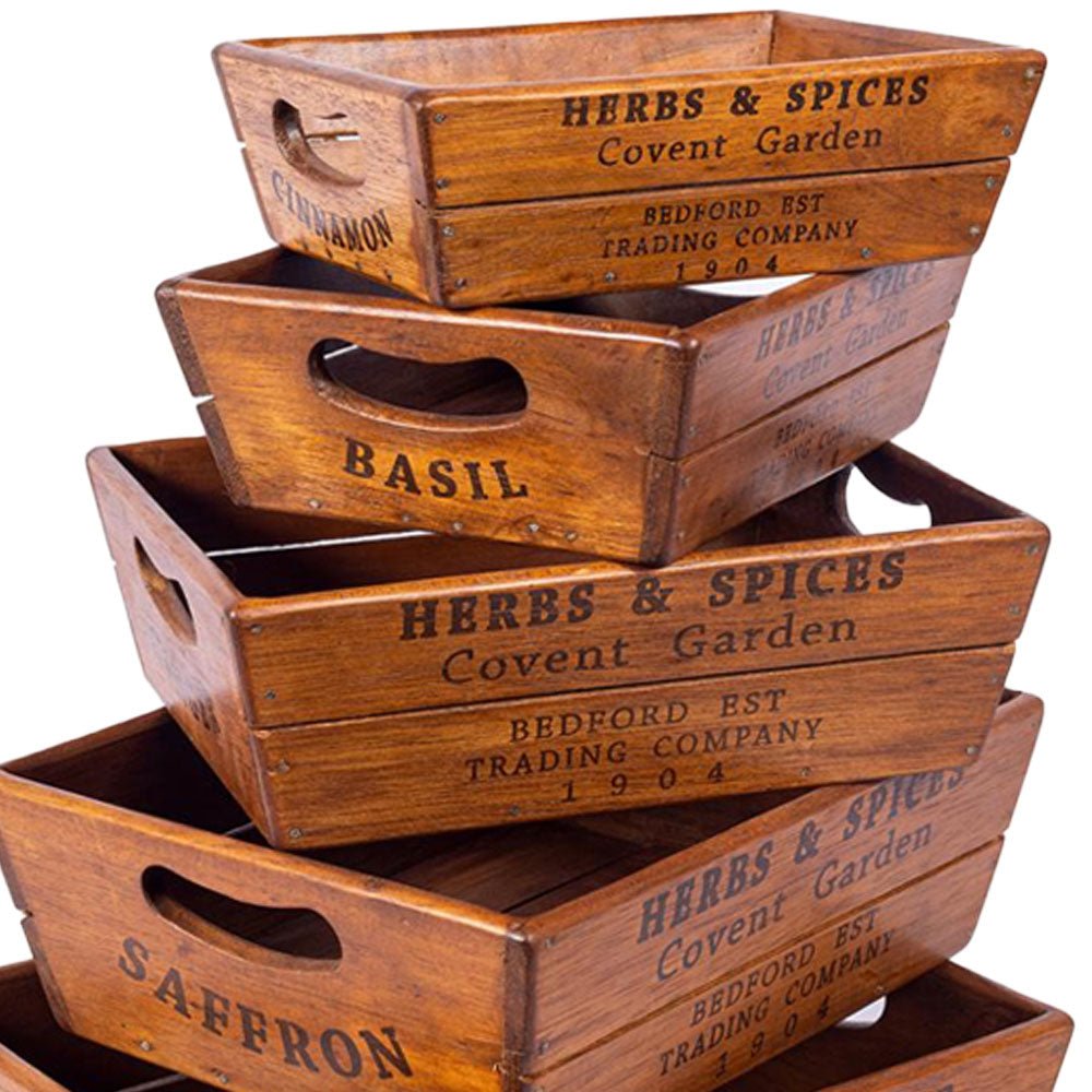 Set of 5 Herbs and Spices Nesting Boxes