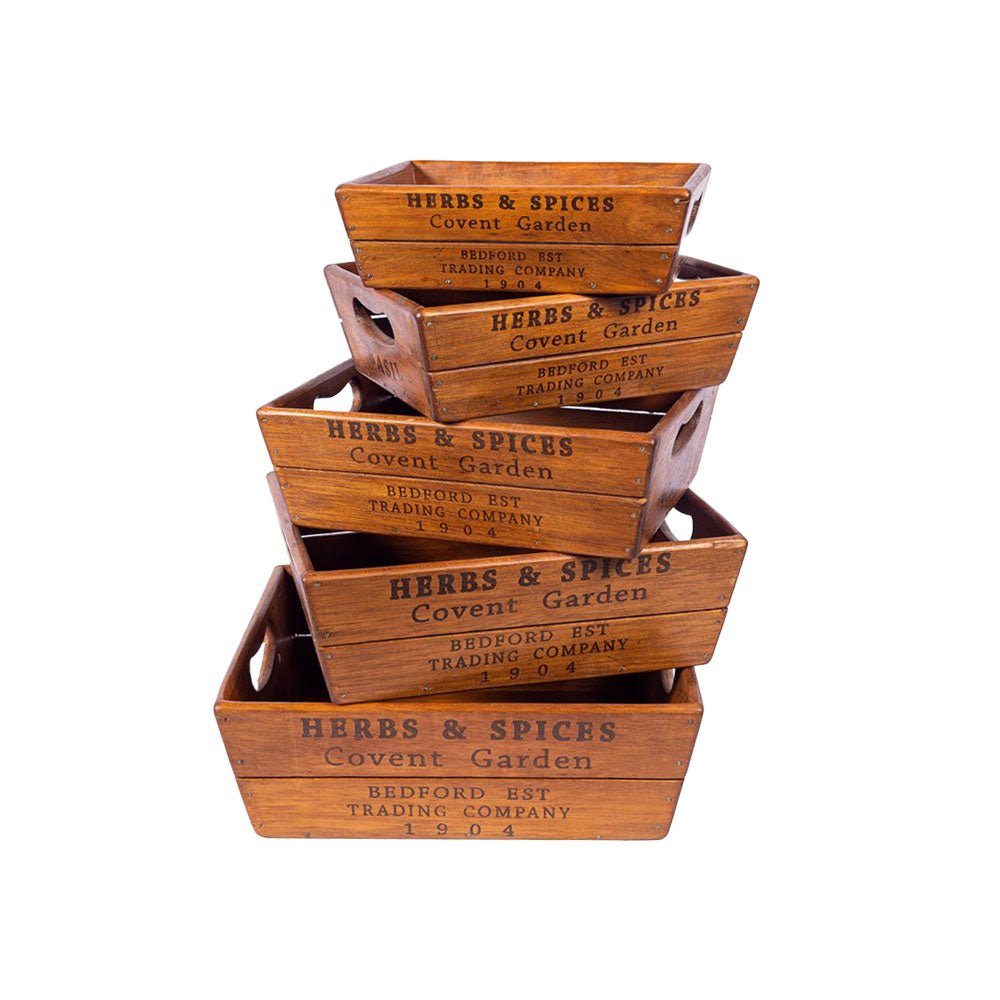 Set of 5 Herbs and Spices Nesting Boxes