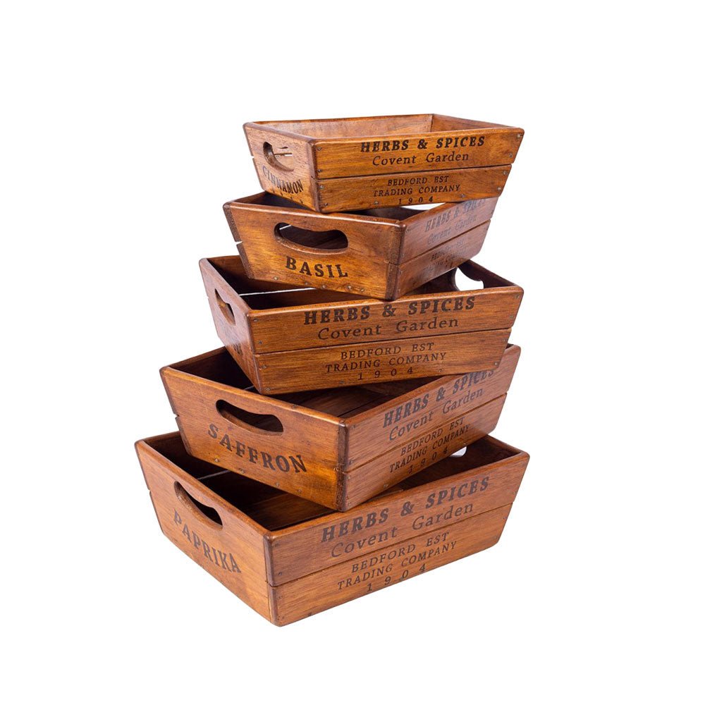 Set of 5 Herbs and Spices Nesting Boxes