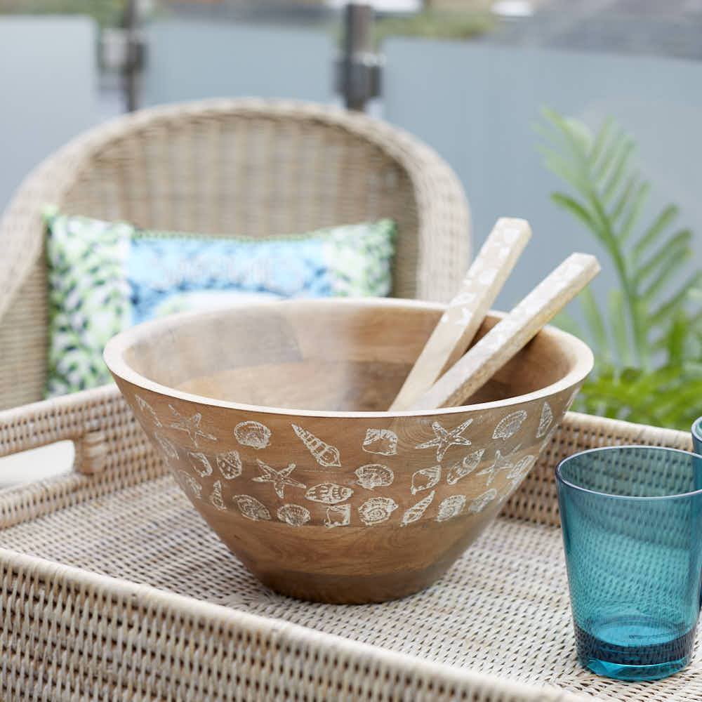 She Sells Sea Shells Wooden Salad Bowl